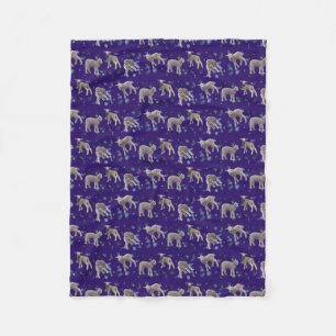 Lamb Frenzy Fleece Blanket (Purple)