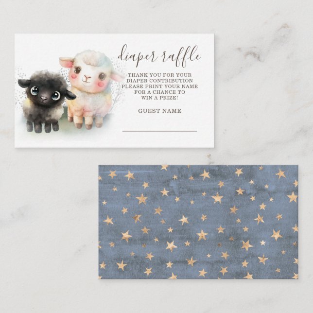 Lamb Gender Neutral Baby Shower Enclosure Card (Front/Back)