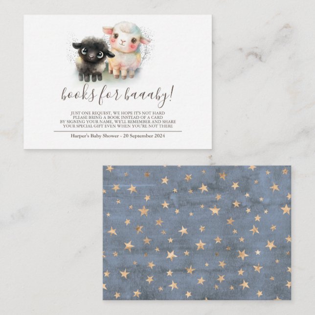 Lamb Gender Neutral Baby Shower Enclosure Card (Front/Back)