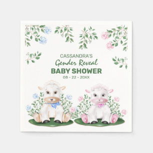 Lamb Gender Reveal Baby Shower Napkin