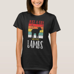 Lamb Just A Girl Who Loves Lambs Retro Vintage T-Shirt