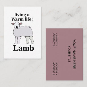 Lamb Living A Warm Life Funny Lamb Business Card