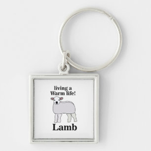 Lamb Living A Warm Life Funny Lamb Keychain
