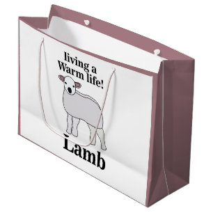Lamb Living A Warm Life Funny Lamb Large Gift Bag