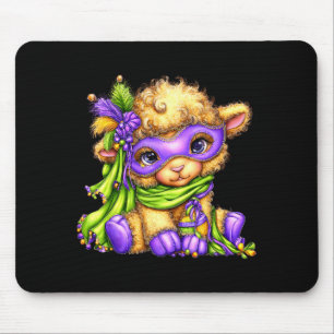 Lamb Mardi Gras Nola Mask Beads Cute Sheep Boys Gi Mouse Pad