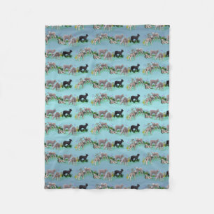 Lamb Meadow Fleece Blanket (Sky Blue Mix)
