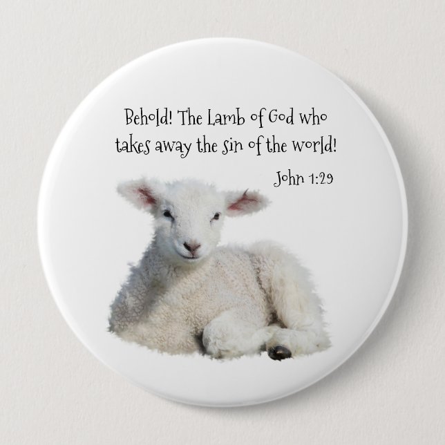 Lamb of God  4 Inch Round Button (Front)