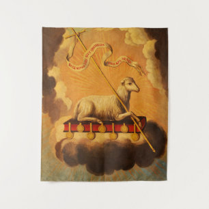 Lamb of God, Agnus Dei by Jose Campeche y Jordan Tapestry