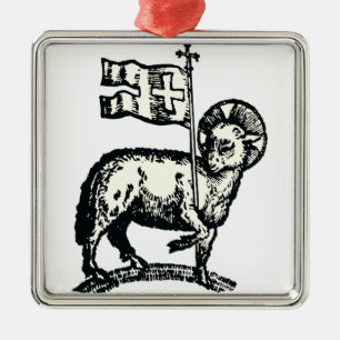 Lamb of God symbol of Christian faith Metal Ornament