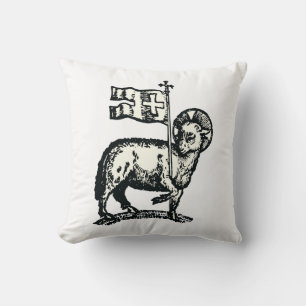 Lamb of God symbol of Christian faith Throw Pillow