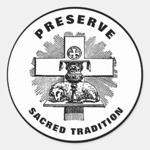Lamb on Altar Preserve Sacred Tradition Catholic  Classic Round Sticker