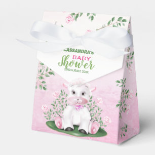 Lamb Pink Floral Baby Shower Favor Box