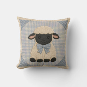Lamb Quilt Throw Pillow
