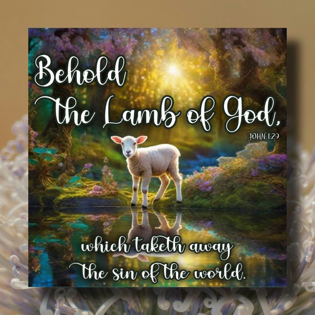 Lamb Scripture Resurrection Christian Easter Holiday Card (Creator Uploaded)
