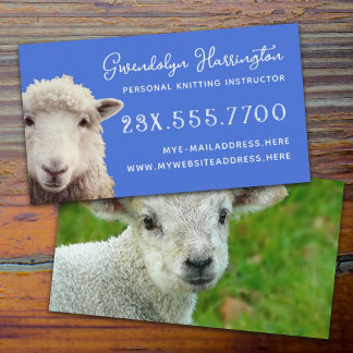 Lamb Sheep Knitting Instructor Business Card
