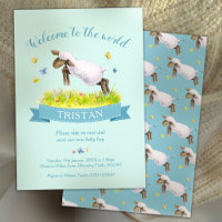Lamb skipping cute welcome to the world aqua