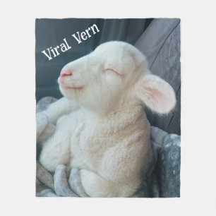 Lamb Viral Vern Sweet Personality  Fleece Blanket