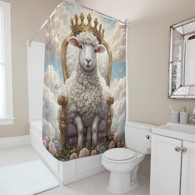 Lamb with a crown on a throne (In Situ)