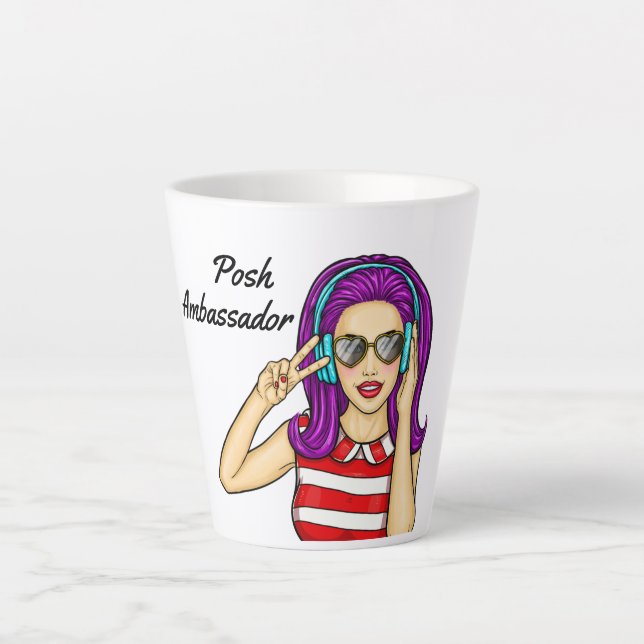 L'ambassadeur de Posh - Poshmark Latte Mug (Devant)
