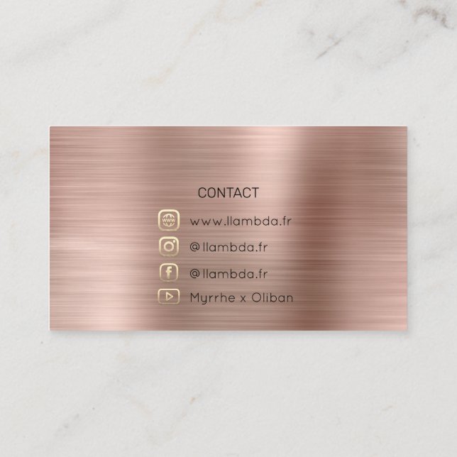 Lambda  Minimal Social Media Social Rose  Business Card (Back)