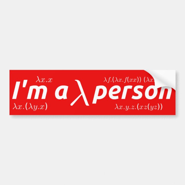 Lambda person bumper sticker (Front)