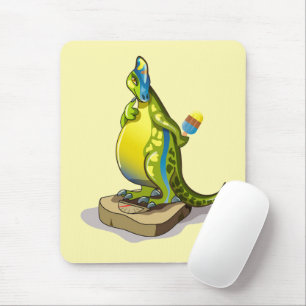 Lambeosaurus Standing On A Weight Scale. Mouse Pad