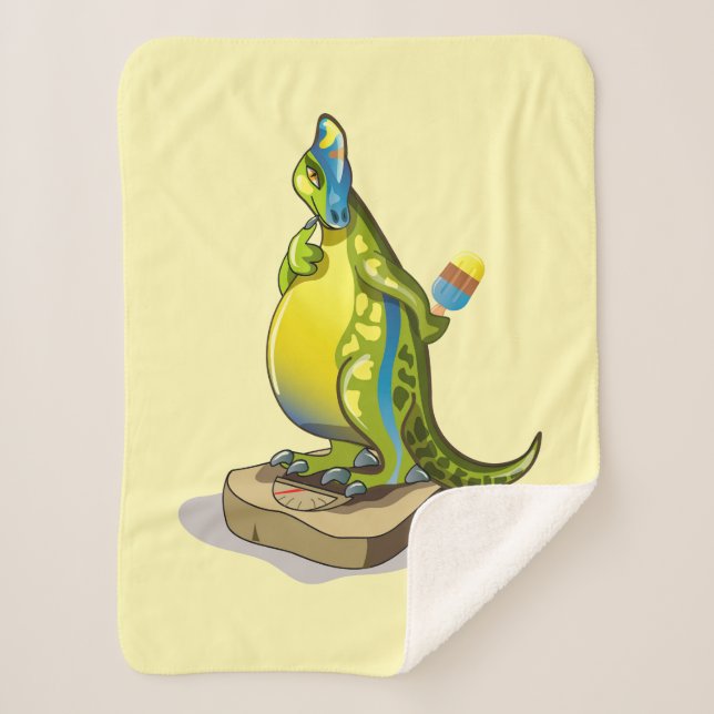 Lambeosaurus Standing On A Weight Scale. Sherpa Blanket (Front)