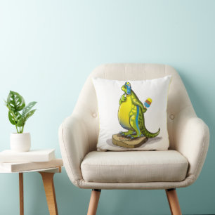 Lambeosaurus Standing On A Weight Scale. Throw Pillow