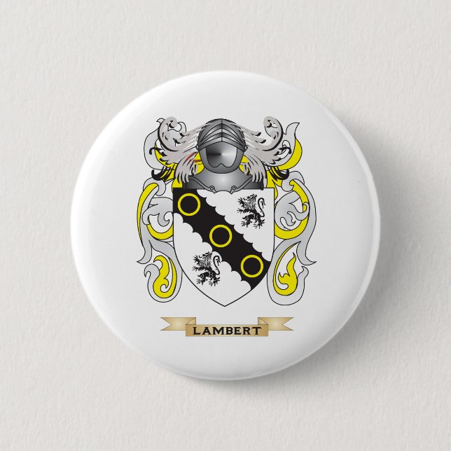 Lambert Coat of Arms (Family Crest) 2 Inch Round Button (Front)
