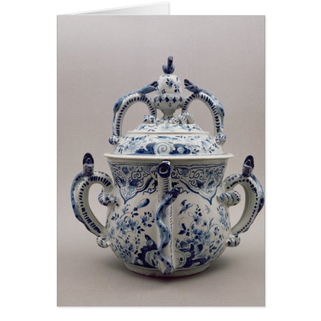 Lambeth Delware pot, bleu et blanc (Devant)