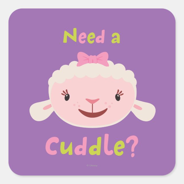 Lambie - Need a Cuddle Square Sticker (Front)