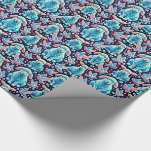 LAMBS ~ Pattern BLUE Shades ~ Wrapping Paper