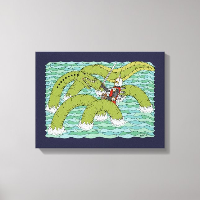 Lambton Worm and Knight Canvas Print (Front)