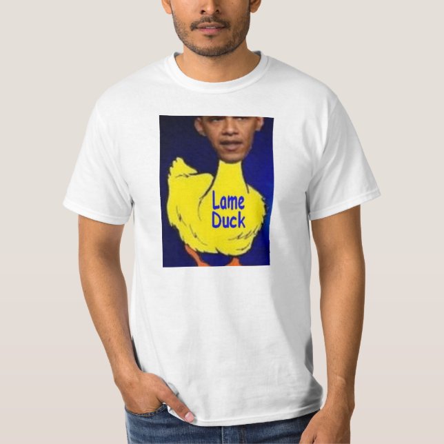 Lame Duck Obama in basic yellow T-Shirt (Front)