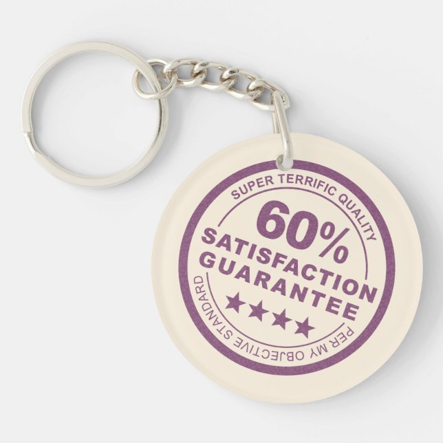 Lame Satisfaction Guarantee Keychain (Front)