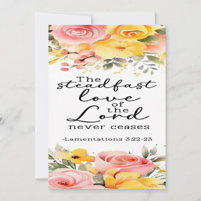 Lamentations 3:22-23 Carte d'encouragement (Devant)