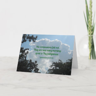 Lamentations 3:22-23 His compassions fail not... Card