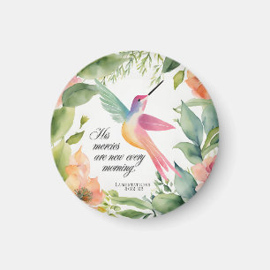 Lamentations 3:22-23 Hummingbird Christian Magnet