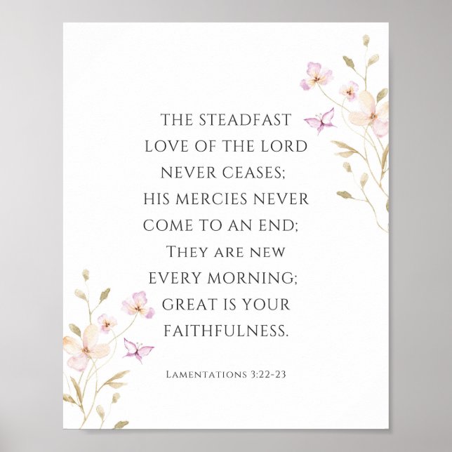 Lamentations 3:22-23 Steadfast Love of the Lord Poster (Front)