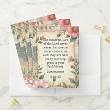 Lamentations 3:22–23 Vintage Floral Design