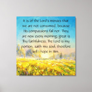 Lamentations 3:22-24 canvas print