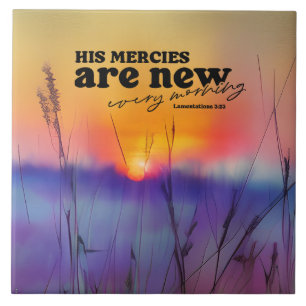 Lamentations 3:23 His Mercies Are New Bible Verse  Tile