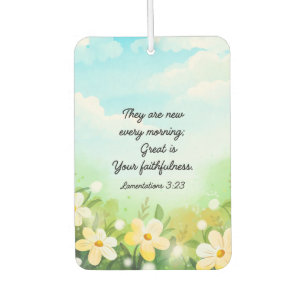 Lamentations 3:23 Yellow Spring Christian Air Freshener