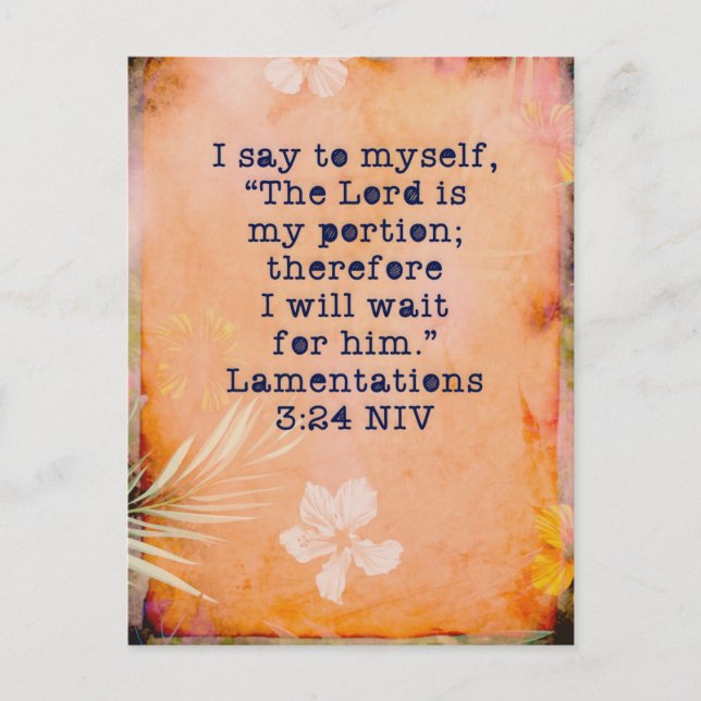 Lamentations 3:24 NIV Carte Verse Mémoire Bible (Devant)