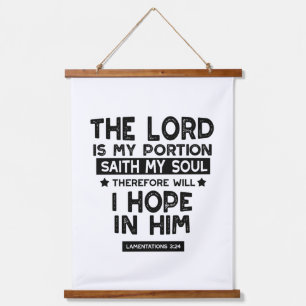 Lamentations 3:24 The Lord is My Portion Quotes Hanging Tapestry