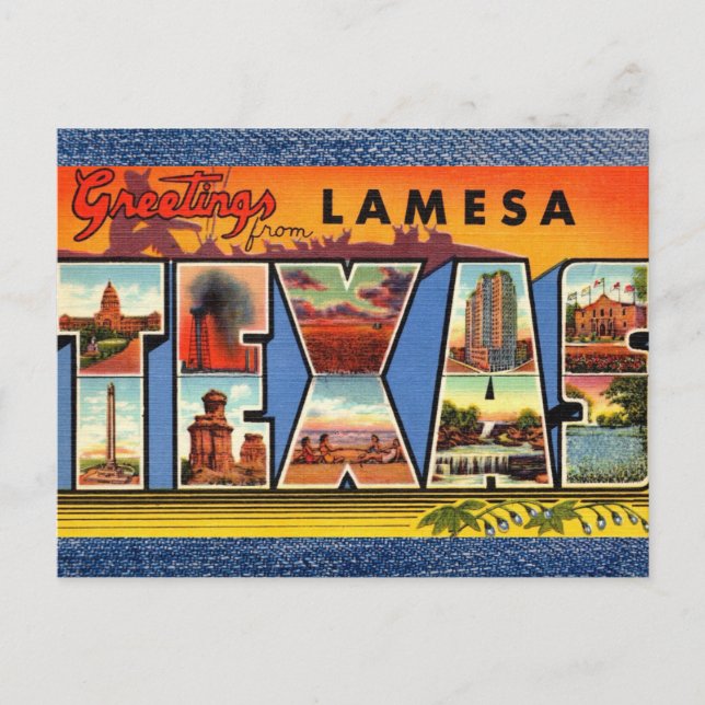 Lamesa TX. Carte postale de voeux (Devant)