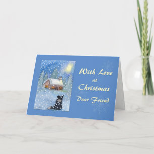 L'ami de la carte de Noël, le chien de collie fron