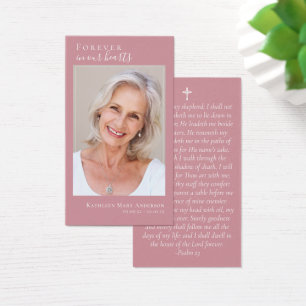 Laminated Pink Photo Memorial Prayer Card