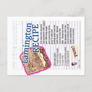 Lamington Recipe Postcard