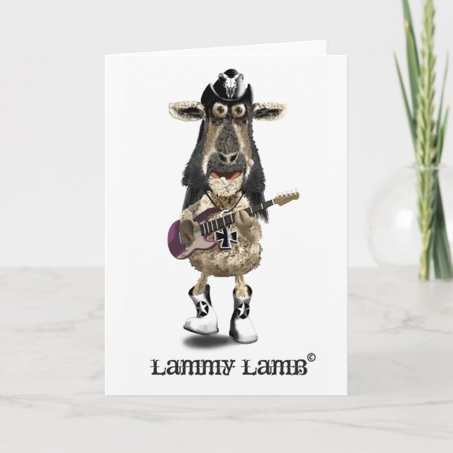 Lammy Lamb a Heavy Metal rock SHEEP Card (Front)